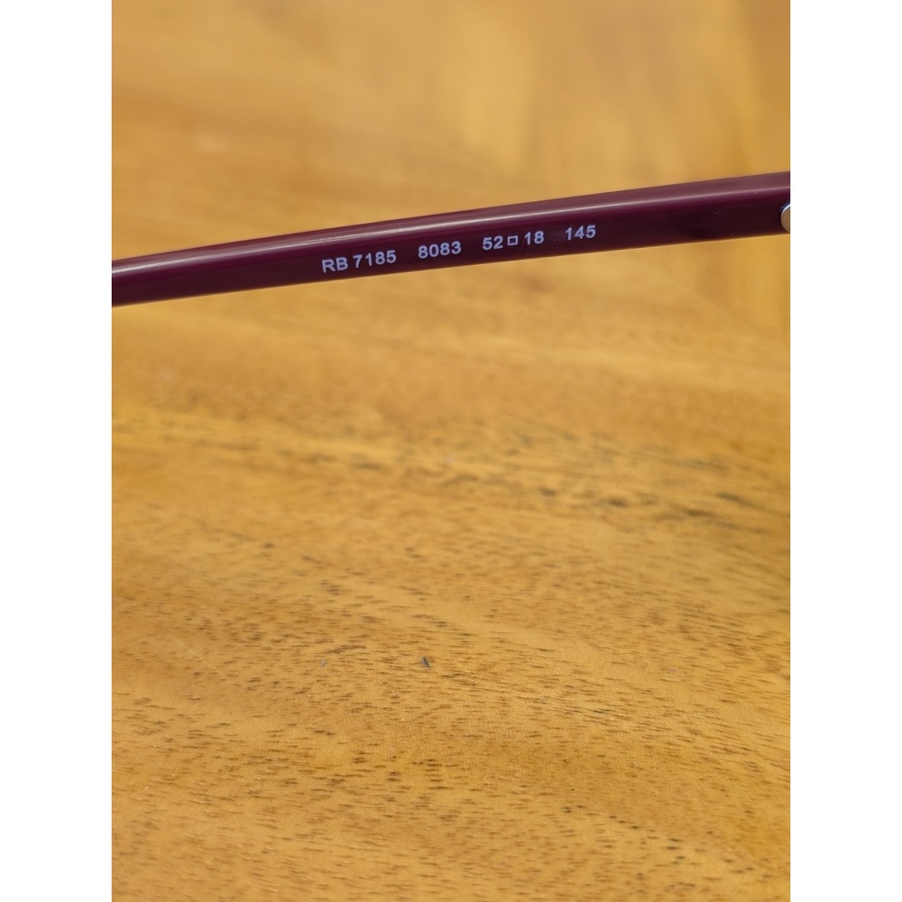RAY-BAN RB7185 8083 Gray Crystal/Burgundy Red Eyeglasses Frame 52-18-145 - Picture 8 of 8